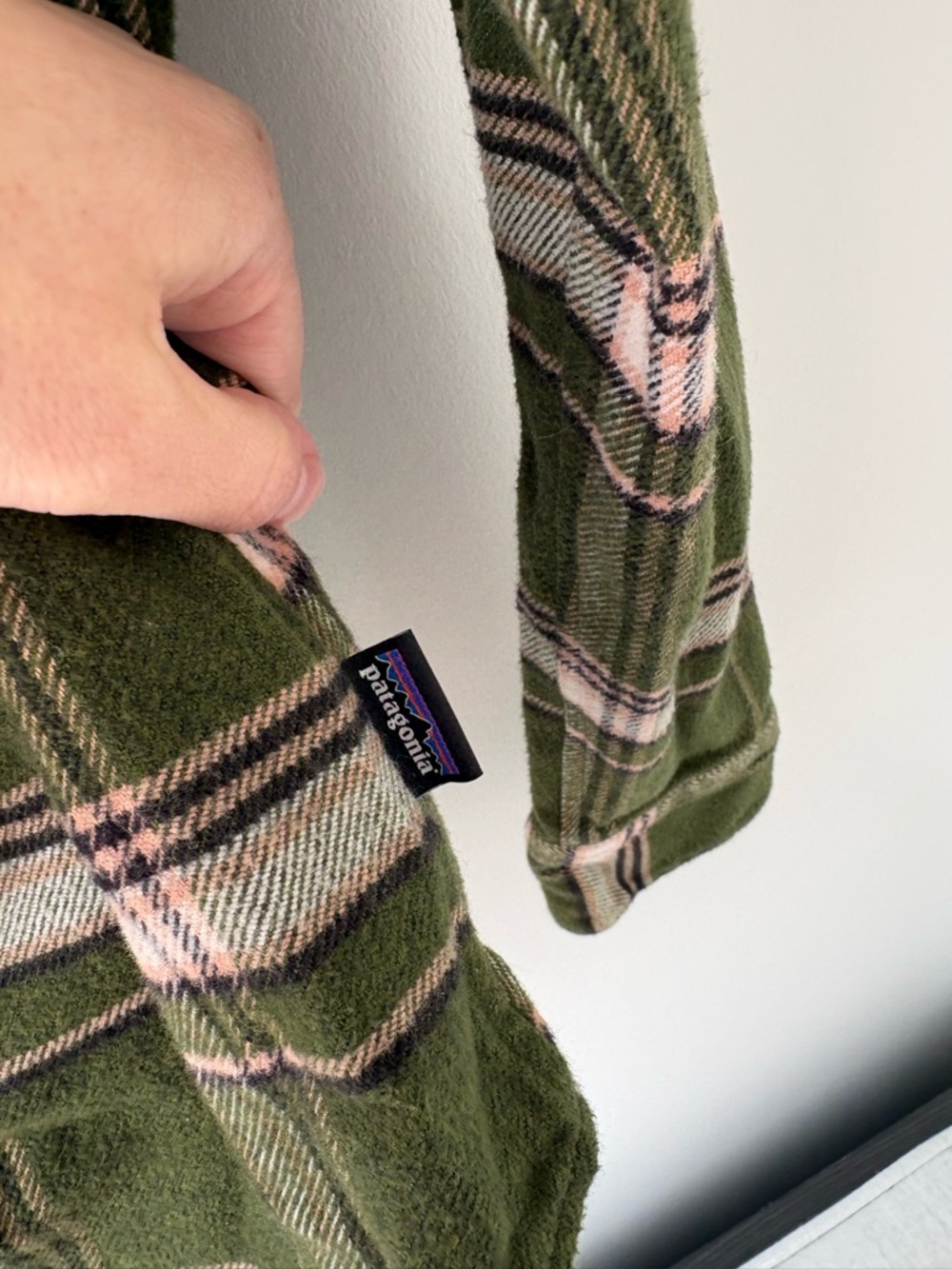 Patagonia Fjord Flannel Shirt Green - Size Small 100% Cotton Button Down - Picture 4 of 7